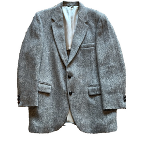 Harris Tweed Herringbone Sport Coat Blazer 100% Scottish Wool Handwoven USA